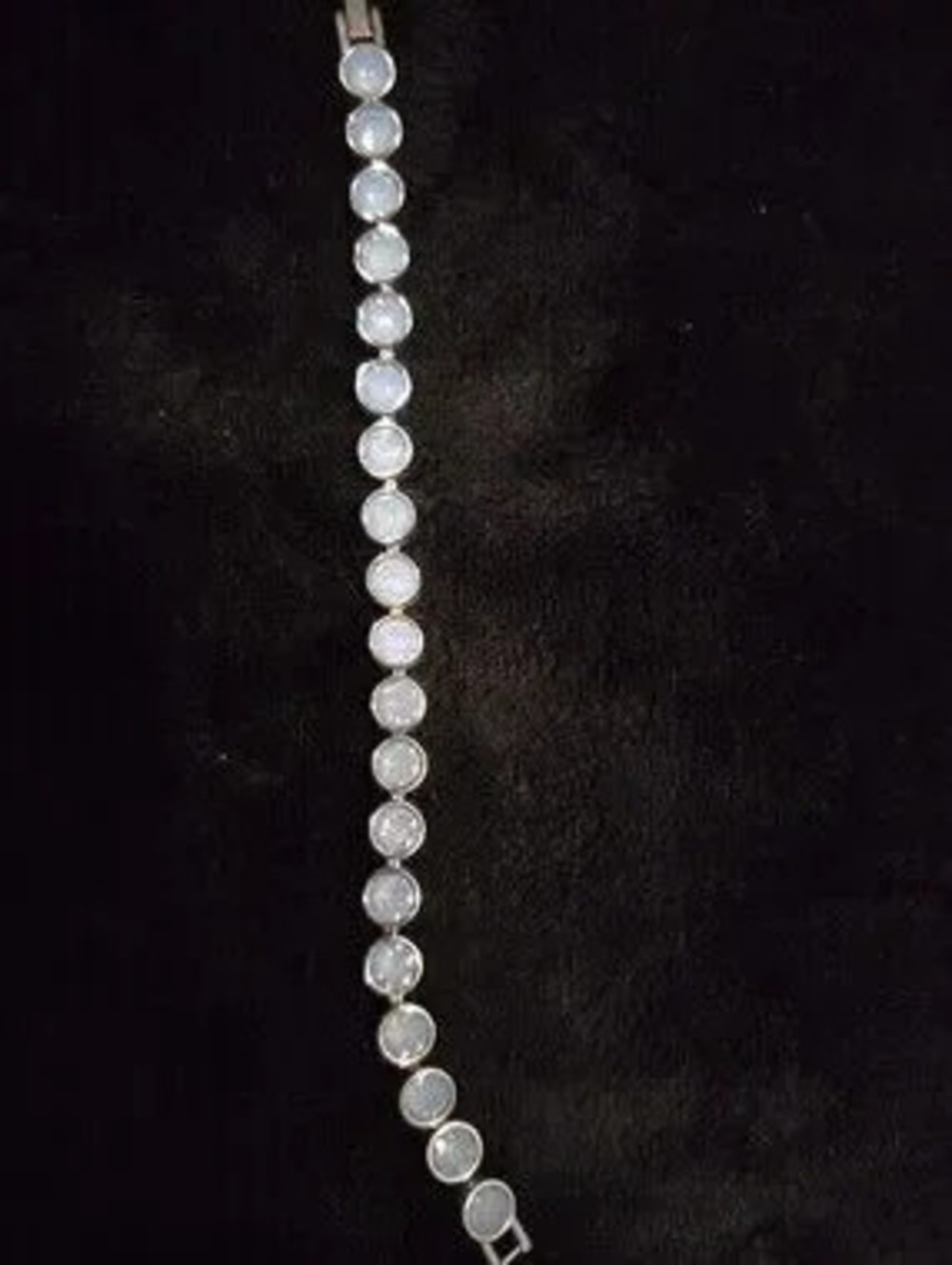 Touchstone Crystal Pale Blue Round Stone Tennis Bracelet